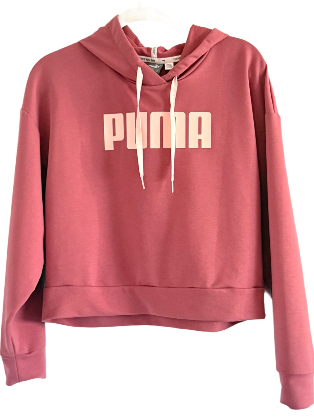 Puma Women's Rose Pink Logo Hoodie Medium